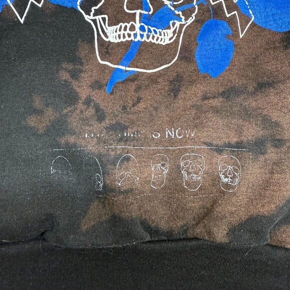 ✅ Womens S Chemistry Bleached Graphic Hoodie Skulls Positive Energy Time Is Now - Picture 12 of 14